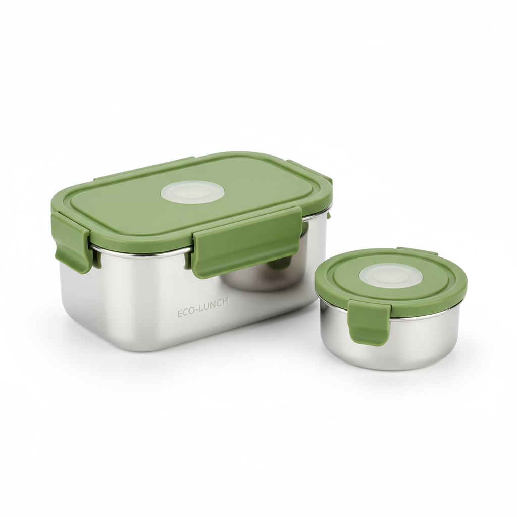 Microwave-Safe Stainless Steel Lunch Box